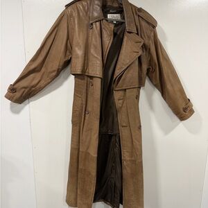 Men’s Pelle Studio Brown Leather Trench Coat